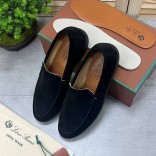 Замшевые лоферы Loro Piana Summer Walk - Black