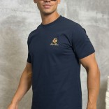 Футболка синего цвета Loro Piana logo-embroidered