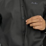 Мужская чёрная рубашка Loro Piana logo-embroidered