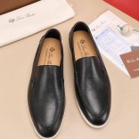 Мужские кожаные лоферы Loro Piana Summer Walk - Black