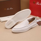 Мужские кожаные лоферы Loro Piana Summer Walk - White