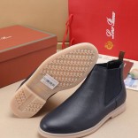 Кожаные ботинки с мехом Loro Piana