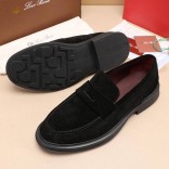 Замшевые лоферы Loro Piana Travis - Black