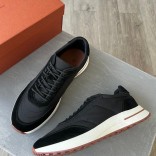 Замшевые кроссовки Loro Piana Week End Walk - Black