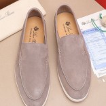 Мужские замшевые лоферы Loro Piana Summer Walk