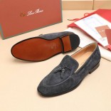 Замшевые лоферы Loro Piana tassel - Grey