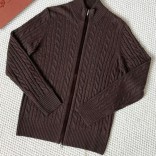 Кашемировый свитер Loro Piana Premium zip-up - Brown
