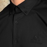 Мужская рубашка Loro Piana logo-embroidered - Black Мужская рубашка Loro Piana logo-embroidered - Black