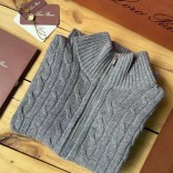 Кашемировый свитер Loro Piana Premium zip-neck - Grey