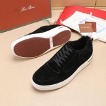 Кроссовки с мехом Loro Piana Newport Walk - Black