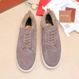 Кроссовки с мехом Loro Piana Newport Walk - Beige