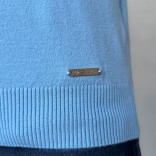 Голубой джемпер Loro Piana Zip Neck