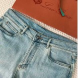 Мужские светло-синие джинсы Loro Piana Premium