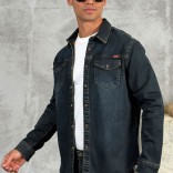 Джинсовая рубашка Loro Piana тёмно-синего цвета