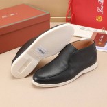 Кожаные лоферы с меховой стелькой Loro Piana Open Walk - Black