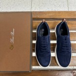 Мужские замшевые кроссовки Loro Piana Newport - Navy