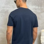 Футболка синего цвета Loro Piana logo-embroidered