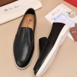 Мужские кожаные лоферы Loro Piana Summer Walk - Black