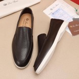 Мужские кожаные лоферы Loro Piana Summer Walk - Brown