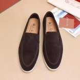 Мужские замшевые лоферы Loro Piana Summer Walk - Brown