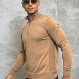 Мужская кофта Loro Piana zip neck - Brown