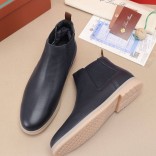 Кожаные ботинки с мехом Loro Piana