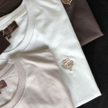 Чёрная мужская футболка Loro Piana embroidered logo