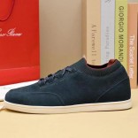 Замшевые кроссовки Loro Piana Soho Walk - Navy
