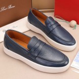 Кожаные лоферы Loro Piana Summer Walk - Navy