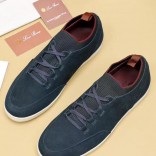 Замшевые кроссовки Loro Piana Soho Walk - Navy