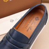 Кожаные лоферы Loro Piana Summer Walk - Navy