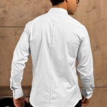 Мужская белая рубашка Loro Piana logo-embroidered