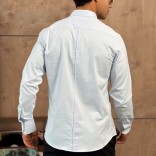 Мужская голубая рубашка Loro Piana logo-embroidered