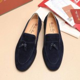 Замшевые лоферы Loro Piana tassel - Navy