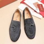 Замшевые лоферы Loro Piana tassel - Grey
