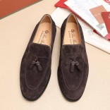 Замшевые лоферы Loro Piana tassel - Brown