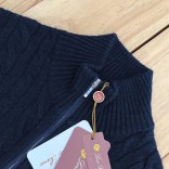 Кашемировый свитер Loro Piana Premium zip-neck - Navy