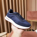 Замшевые кроссовки Loro Piana Week End Walk - Navy