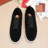 Кроссовки с мехом Loro Piana Newport Walk - Black