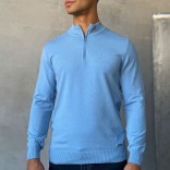 Голубой джемпер Loro Piana Zip Neck