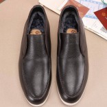 Кожаные лоферы с мехом Loro Piana Open Walk - Brown Кожаные лоферы с мехом Loro Piana Open Walk - Brown