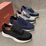 Мужские кроссовки Loro Piana knitted - Navy