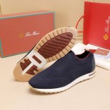 Мужские текстильные кроссовки Loro Piana Lp Flexy Active - Navy