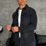 Джинсовая рубашка Loro Piana чёрного цвета