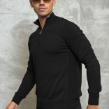 Мужская кофта Loro Piana zip neck - Black