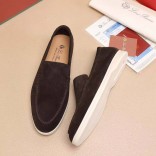 Мужские замшевые лоферы Loro Piana Summer Walk - Brown