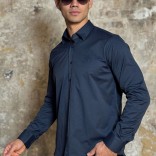 Мужская рубашка Loro Piana тёмно-синего цвета