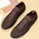 Замшевые кроссовки Loro Piana Soho Walk - Brown