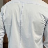 Мужская голубая рубашка Loro Piana logo-embroidered