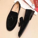 Замшевые лоферы Loro Piana tassel - Black